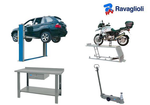 Ponti auto e moto per officine e cricchi Ravaglioli